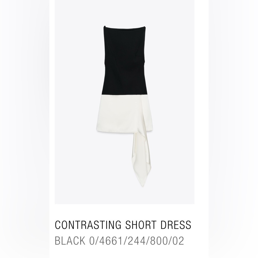 Zara Contrasting Short Dress Sz Medium